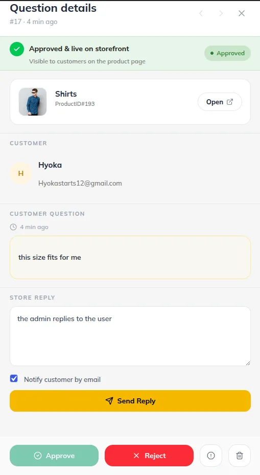 replied
